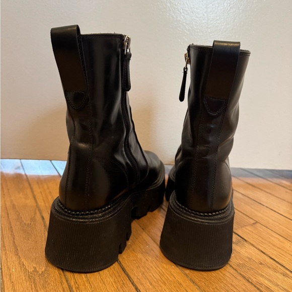 Freda Salvador Black Leather Platform Boots - Picture 2 of 7